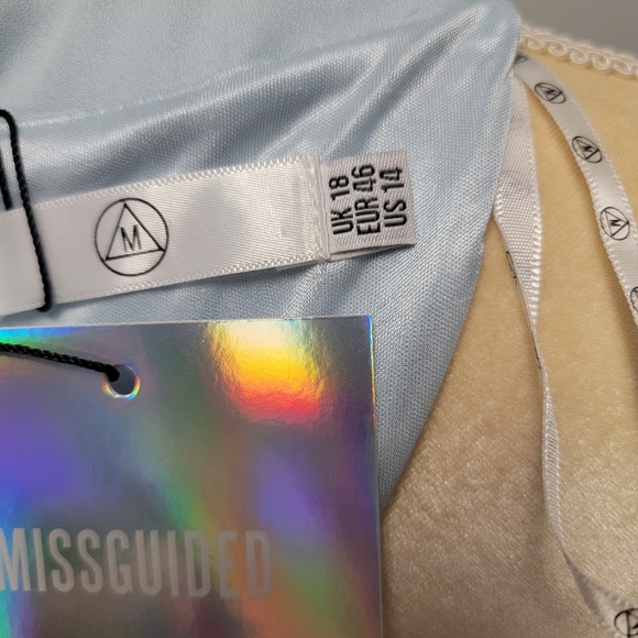 Missguided Dress Knee Length Lt Blue Lined Cocktail Dressy MOB Womens 14 NWT - Picture 6 of 16